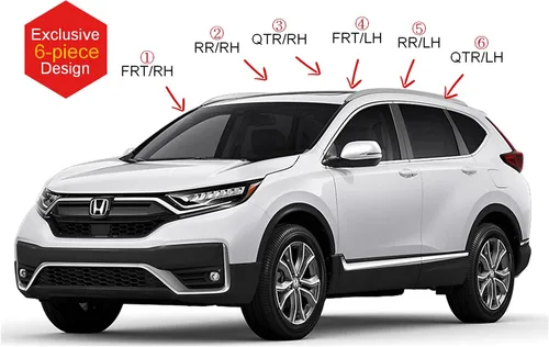 Miniatura 3 de AUTOCLOVER - Juego de 6 protectores de lluvia con cinta adhesiva para Honda CR-V 2017 2018 2019 2020 2021 2022 / deflectores de ventana, persianas