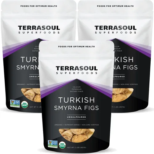 Terrasoul Superfoods Higos orgánicos de esmirna turca, 6 libras (paquete de 3), sin azúcar añadido, sin sulfuro, perfectamente secos