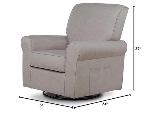 Miniatura 8 de Evolur London - Asiento giratorio tapizado de felpa, diseño ergonómico para guardería en fósil, montaje sin herramientas, fácil de limpiar