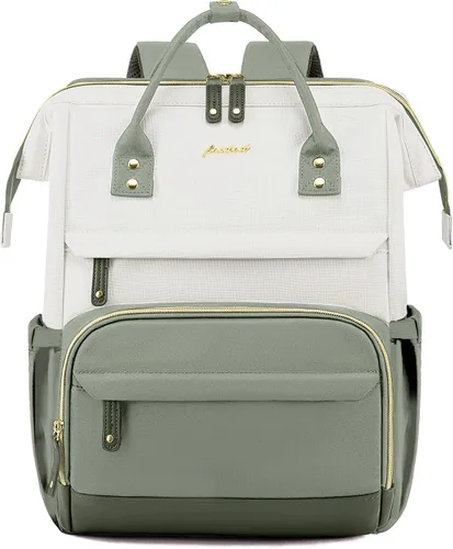Miniatura 13 de FOCDOD - Mochila para laptop de mujer, para trabajo - Compatible con laptops de 15.6 pulgadas con compartimento para computadora, impermeable