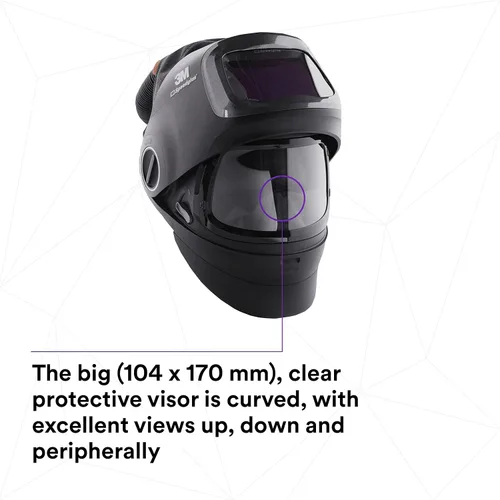 Miniatura 9 de Casco de soldadura 3M Speedglas G5-01 y conjunto PAPR Adflo de alta altitud, sin ADF, resistente con visera abatible, diseño compacto con suspensión
