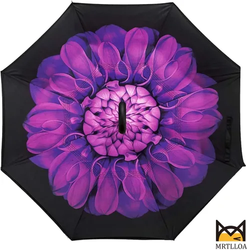Miniatura 154 de MRTLLOA - Paraguas invertido de gran tamaño de 40/49/56 pulgadas - Sombrilla doble capa resistente al viento, con mango en forma de C y tamaño golf