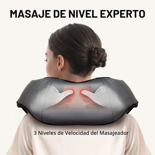 Miniatura 4 de Nekteck - Masajeador Shiatsu para cuello y espalda con calor relajante, masajeador de hombros para alivio del dolor de tejido profundo, herramientas