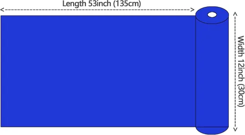 Miniatura 5 de Rollo de hojas de piel sintética de color liso liso de 12 x 53 pulgadas, muy adecuadas para hacer manualidades, aretes de cuero, lazos, costura Azul