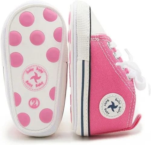 Miniatura 113 de Zapatos deportivos de lona de lona para bebés y niñas, suela antideslizante suave, suela antideslizante