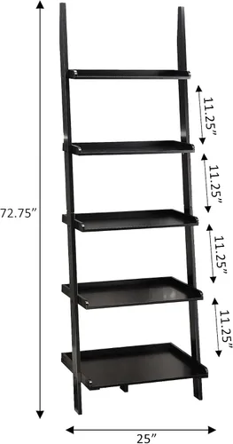 Miniatura 3 de Escalera para librero. De Convenience Concepts American Heritage, Madera Sólida, Negro