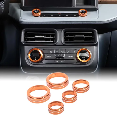Miniatura 14 de Aunginsy Cubierta circular de botón de volumen para consola central de aire acondicionado compatible con Ford Maverick 2022-2024, botón de Azul