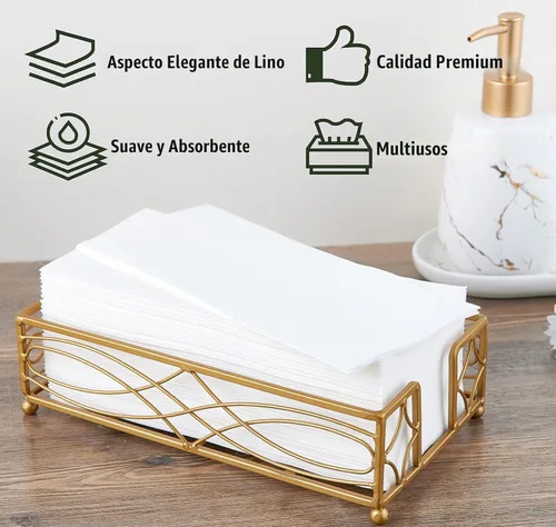 Miniatura 5 de FOCUSLINE 480 servilletas de baño desechables, toallas de papel suave y absorbente, toallas de mano de papel para baño, cocina, cena o evento