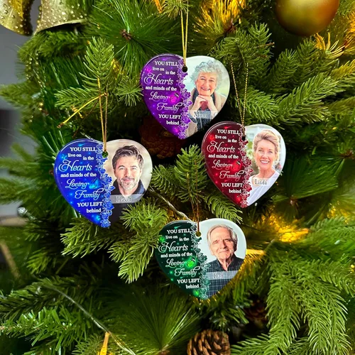Miniatura 2 de WRAPPINESS Adornos de cerámica personalizados con foto personalizada, adorno de Navidad conmemorativo, regalos de condolencias por la pérdida de un