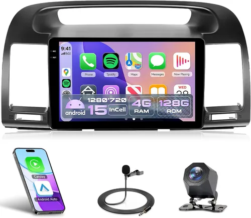 Miniatura 14 de 4G+64G Android Car Stereo Carplay para Toyota Camry 2000 2001 2002 2003 2004 2005 2006, Rimoody 9 pulgadas pantalla táctil radio de coche