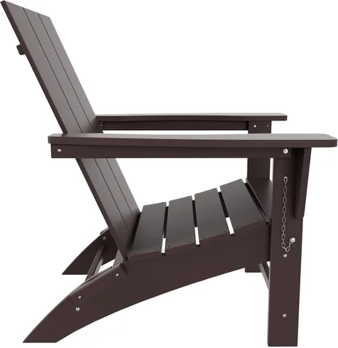 Miniatura 5 de WestinTrends Ashore - Silla plegable Adirondack moderna para exteriores (juego de 2), color marrón oscuro