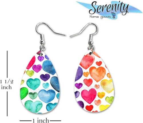 Miniatura 47 de Van Gogh - Juego de aretes colgantes divertidos Lindos aretes de joyería para niñas y mujeres Impresión de doble cara Regalo de cumpleaños