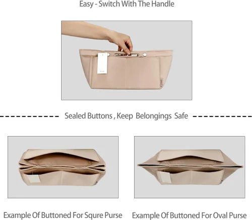 Miniatura 2 de ZTUJO Organizador de bolso para bolso y moldeador de bolsa, organizador de bolsa para Speedy Neverful, 6 tamaños (delgado mediano, beige sedoso)