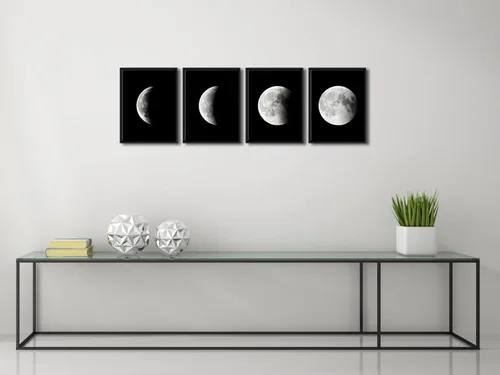 Miniatura 4 de Wieco Art Arte de pared enmarcado moderno Giclée, impresiones artísticas abstractas del espacio blanco y negro a fotos pinturas sobre lienzo, arte