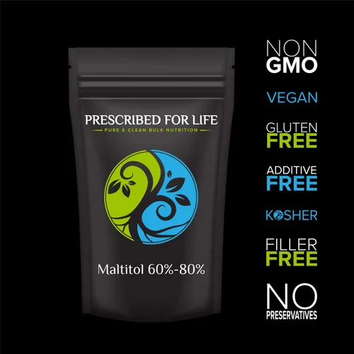 Miniatura 2 de Prescribed for Life Maltitol Crystalline Powder Sustituto de azúcar bajo en calorías 60-70% de dulzura de azúcar Sin gluten, vegano, sin OMG