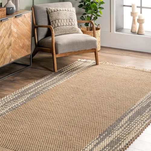 Miniatura 8 de nuLOOM Jada - Alfombra casual de yute con borlas, 5 x 8 pies, natural