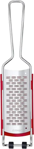 triangle Rallador de 2 vías con receptor extraíble, acero inoxidable ultra afilado para una rejilla fácil y sin ensuciar, diseño compacto, apto para