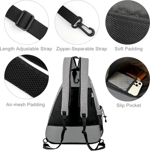 Miniatura 5 de Mochila de tenis de pickleball para hombres y mujeres, bandolera deportiva Franklin Pickle Ball Tennis Travel Sling Bag