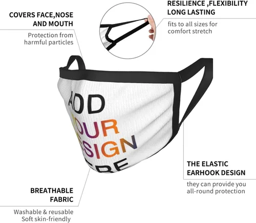 Miniatura 5 de Máscara de bandana para la cara con texto personalizado con imagen de texto personalizado Funda de cuello transpirable personalizable