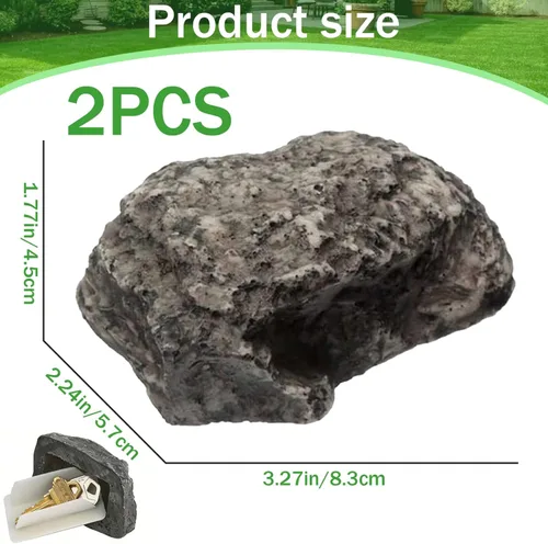 Miniatura 4 de Ocultar una llave exterior realista, llave de roca segura, impermeable, para ocultar llaves falsas, para jardín, patio, 2