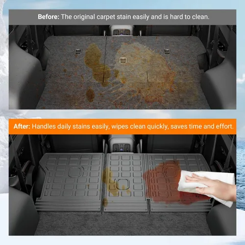 Miniatura 3 de Protección de asiento trasero powoq compatible con Hyundai Tucson 2022-2026, alfombrilla de respaldo TPE, alfombrilla de carga para todo