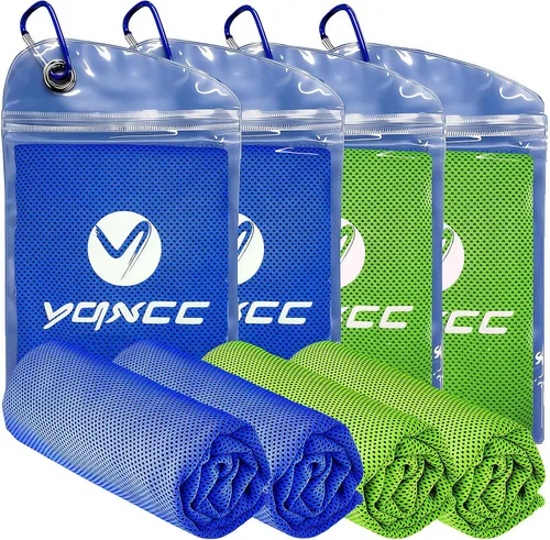 YQXCC Paquete de 4 toallas refrescantes de 40 x 12 pulgadas, toallas de hielo frescas para cuello y cara, trapos de microfibra suaves y