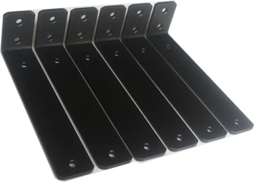 Miniatura 40 de Paquete de 12 soportes de estante en L de 8 pulgadas de largo x 6 pulgadas de alto x 1.5 pulgadas de ancho, 5 mm de grosor, soporte de estante en L