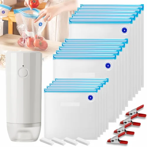 Miniatura 8 de Sous Vide - Bolsas reutilizables de 30 unidades, bolsas reutilizables de sellado al vacío (S+M+L) compatibles con alimentos para cocinas Anova