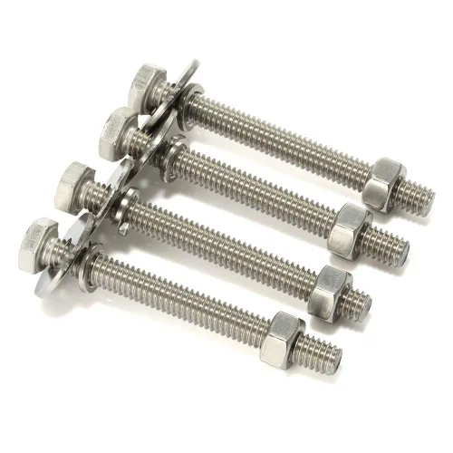 Miniatura 9 de Tornillos de cabeza hexagonal de 1/4-20 x 1/2 pulgadas con tuercas hexagonales y arandelas gruesas planas y de bloqueo, totalmente roscados, acero