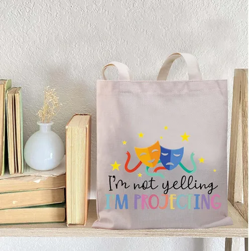 Miniatura 3 de BDPWSS Bolsa de teatro Drama Actor Actriz Regalo Comedia Tragedia Máscara Bolsa de teatro Bolsa de viaje I'm Not Yelling I'm Projecting