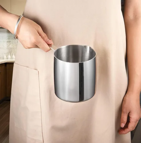 Miniatura 3 de IMEEA - Calentador de leche y cafetera turca de acero inoxidable 18/10 de tres capas con pico (30 oz/900 ml)