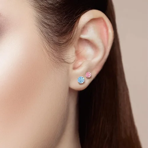 Miniatura 5 de YSWUJIN Aretes de titanio G23, hipoalergénicos para mujeres, niñas, hombres, orejas sensibles, circonita cúbica, pulido de alta calidad con parte