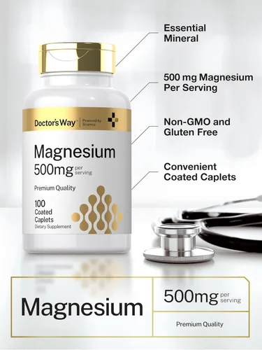 Miniatura 4 de Doctor's Way Suplemento de magnesio de 500 mg 100 cápsulas recubiertas Óxido de magnesio Vegetariano, sin OMG, sin gluten