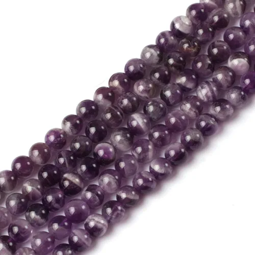 JOE FOREMAN Cuentas de amatista para hacer joyas, piedras preciosas naturales, semipreciosas, 0.315 in, redondas, color mixto, 15 pulgadas, Piedra