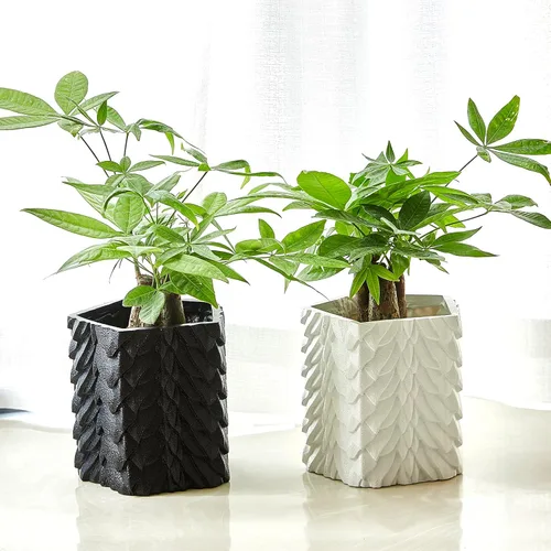 Miniatura 6 de GUTE Dragon Scales - Maceta y decantador – GOT, Fantasy I Plant and I Know Things – Jarrón de flores color mármol negro de 6 pulgadas – Dragón