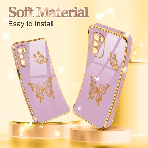 Miniatura 5 de Coralogo Funda para Moto G Stylus 5G 2022 (no compatible con 4G), diseño de mariposas para mujeres y niñas, bonito diseño de mariposas chapadas