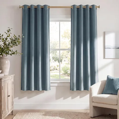 Miniatura 56 de StangH Cortinas de Terciopelo Grueso Sólido - Juego de Tratamiento de Ventanas con Oscurecimiento Moderado para Dormitorio, Cortinas/Cortinajes