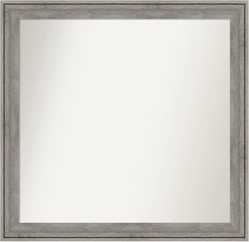 Miniatura 105 de Amanti Art Espejo de pared personalizado no biselado (24.5 x 24.5 pulgadas), marco gris marrón alta, varios tamaños personalizados, espejo de baño