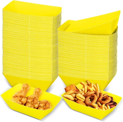 Miniatura 11 de Uiifan 200 bandejas de papel desechables para alimentos y barcos, resistentes a la grasa, bandeja de cartón para perros calientes, soporte