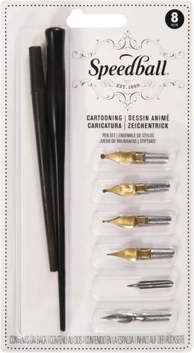 Miniatura 4 de Speedball Calligraphy No-5 Artists Project Set, 2 Porta Plumas y 8 Puntas (SB2962)