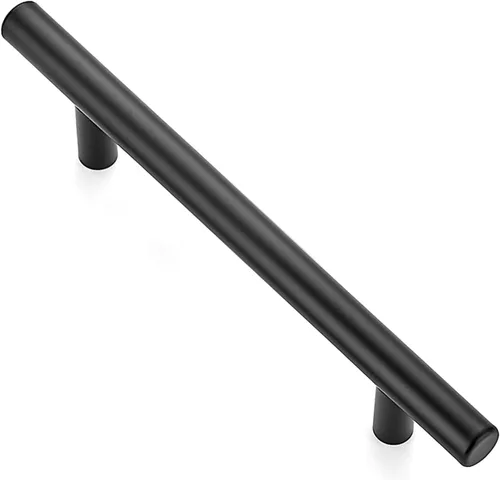 Ravinte - Paquete de 1 unidad de tiradores de armario de cocina de 18.7 cm de acero inoxidable color negro mate, manijas para cajones y armarios de