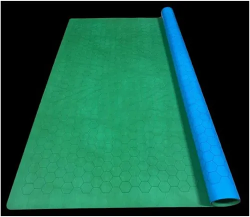 Miniatura 2 de Chessex Alfombrilla de juego – Mat: 1" hexagonal de 2 caras azul/verde Megamat (alfombrilla de dos colores) – Suave y resistente – Compatible
