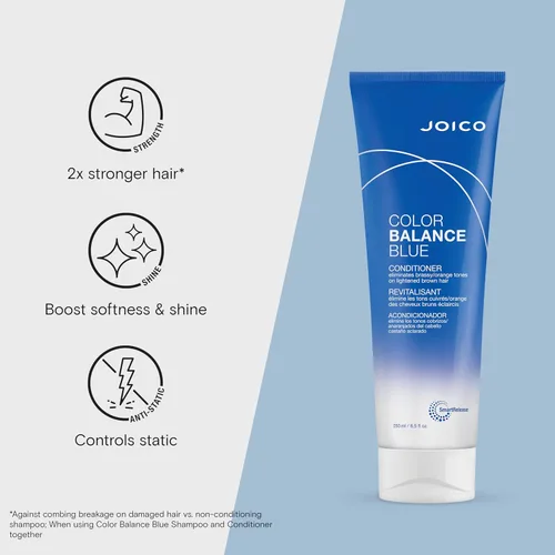 Miniatura 4 de Joico Champú y acondicionador Color Balance Blue Para cabello castaño aclarado Elimina los tonos naranja cobrizo Aumenta la vitalidad