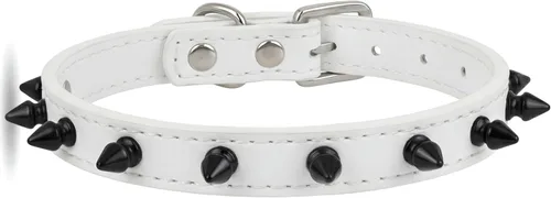 Miniatura 8 de Collar de perro con pinchos para perros pequeños, remache de hongos, piel sintética suave, collar con tachuelas para gato, collar ajustable