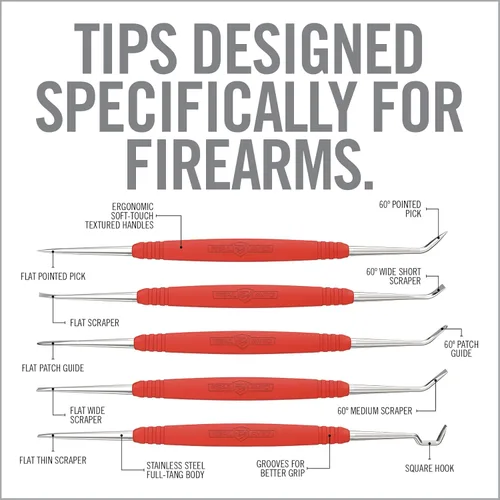 Miniatura 6 de Real Avid Púas de limpieza de pistola de acero inoxidable para limpieza y mantenimiento de armas de fuego, juego de 5 10 formas diferentes