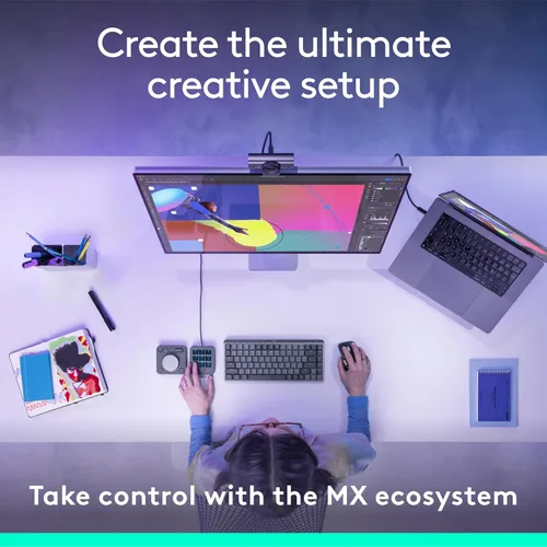 Miniatura 9 de Logitech MX Creative Console, 9 teclas LCD personalizables, accesorios Stream Deck, dial de control para diseño gráfico, Adobe, Zoom, Spotify