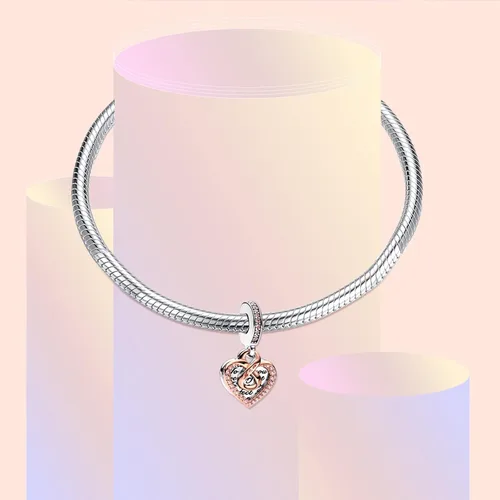 Miniatura 5 de La Menars Dije de corazón para pulseras y collares de plata de ley 925 para mujer, colgante para Navidad, día de San Valentín, día de la madre