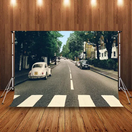 Miniatura 2 de Telón de fondo de banda musical para fotografía, fondo de calle de música retro de rock and roll, suministros de decoración de fiestas, accesorios