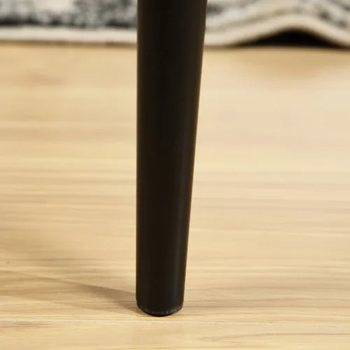 Miniatura 9 de Juego de 4 sillas de comedor de piel sintética, sillas tapizadas con respaldo alto sin brazos con marco de metal, asiento acolchado ergonómico