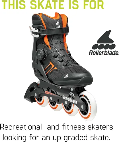 Miniatura 5 de Rollerblade Macroblade 90 BOA - Patín en línea para hombre, color negro y naranja